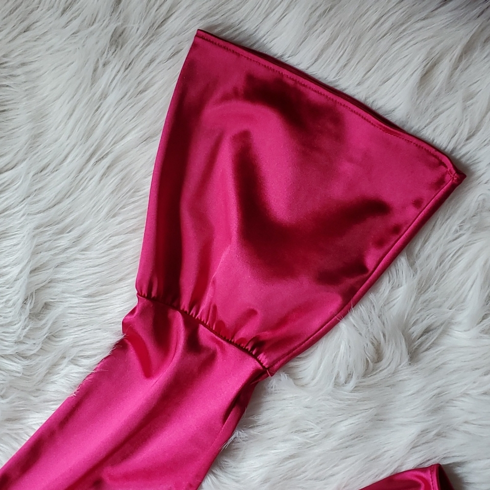 Red satin cover top - Picture 7 of 10